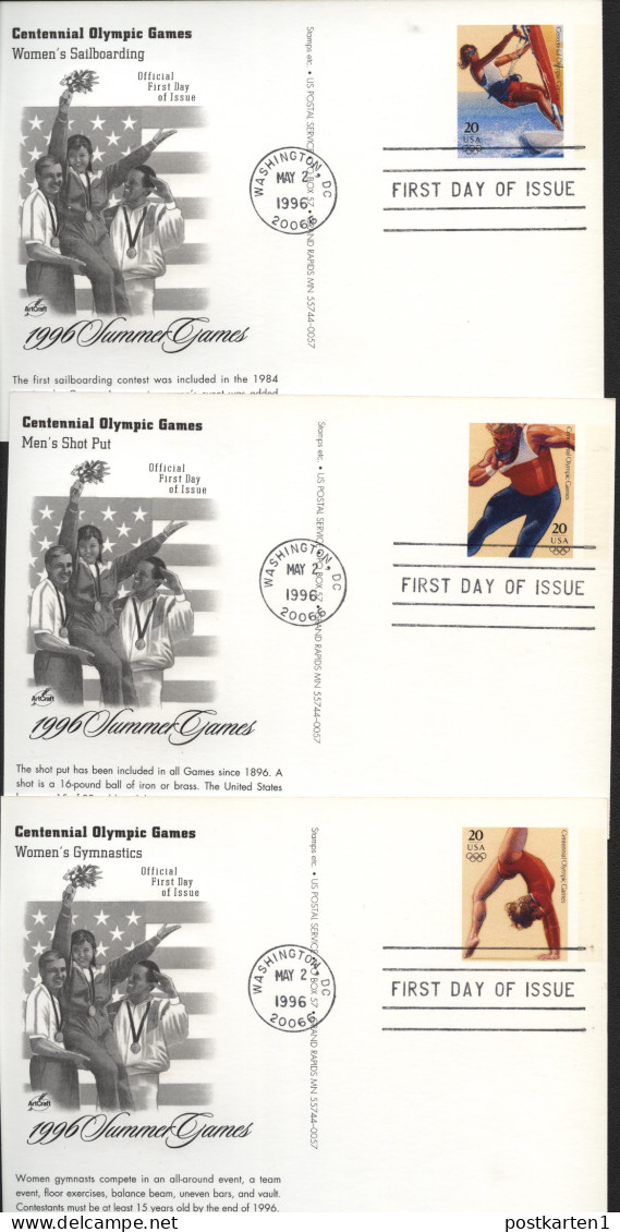 UX242-261 OLYMPIC GAMES 20 Postal Cards FDC Artcraft 1996 - 1981-00
