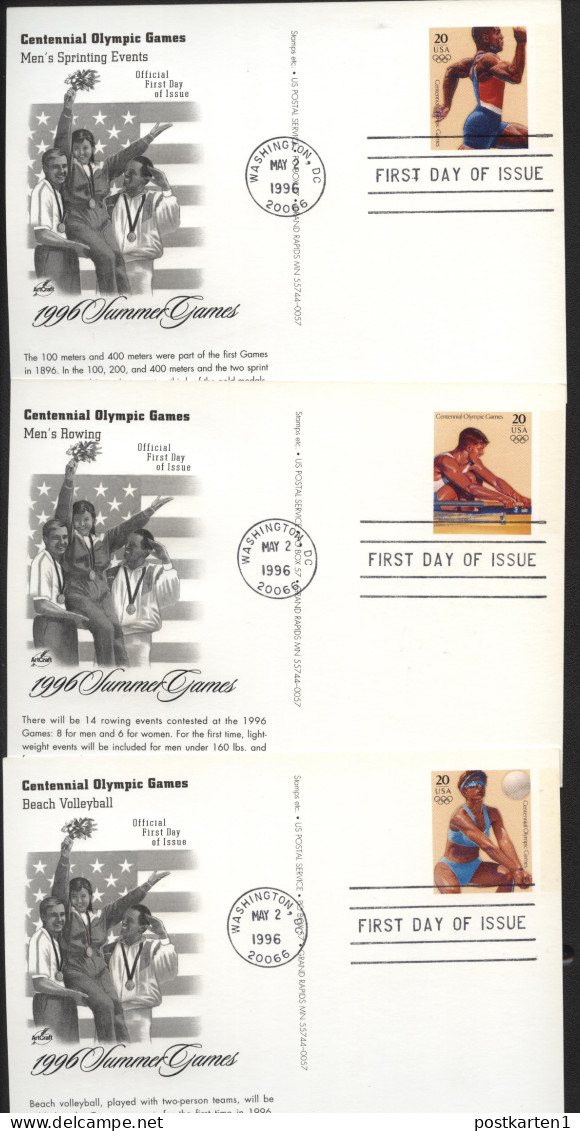 UX242-261 OLYMPIC GAMES 20 Postal Cards FDC Artcraft 1996 - 1981-00