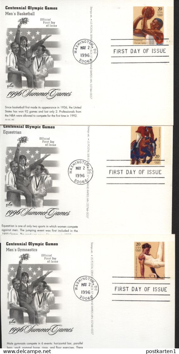 UX242-261 OLYMPIC GAMES 20 postal cards FDC Artcraft 1996