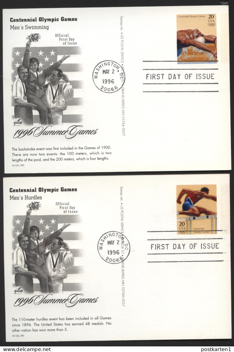 UX242-261 OLYMPIC GAMES 20 postal cards FDC Artcraft 1996