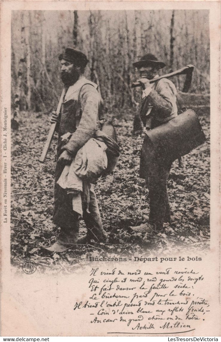 METIER - Bucherons - Depart Pour Le Bois - La Foret En Nivernais - Carte Postale Ancienne - Farmers