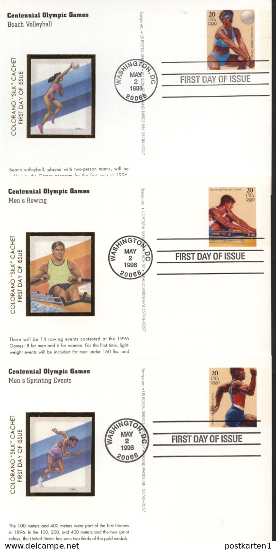 UX242-261 OLYMPIC GAMES 20 Postal Cards FDC Colorano "Silk" 1996 - 1981-00