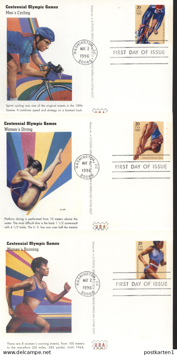 UX242-261 OLYMPIC GAMES 20 Postal Cards FDC Fleetwood 1996 - 1981-00