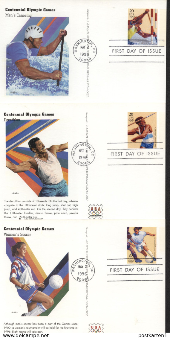 UX242-261 OLYMPIC GAMES 20 Postal Cards FDC Fleetwood 1996 - 1981-00