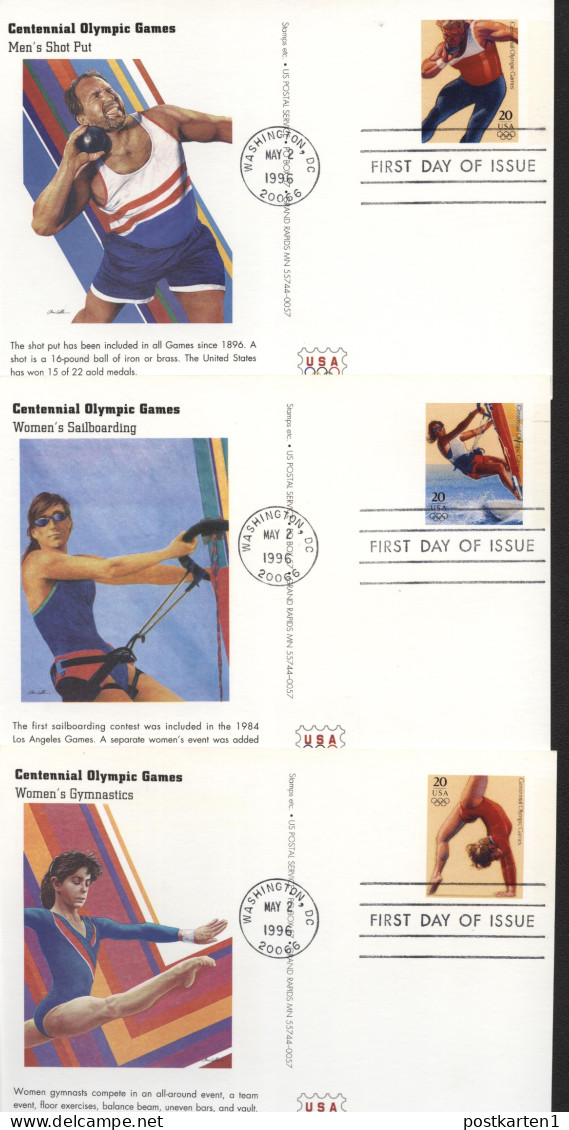 UX242-261 OLYMPIC GAMES 20 Postal Cards FDC Fleetwood 1996 - 1981-00