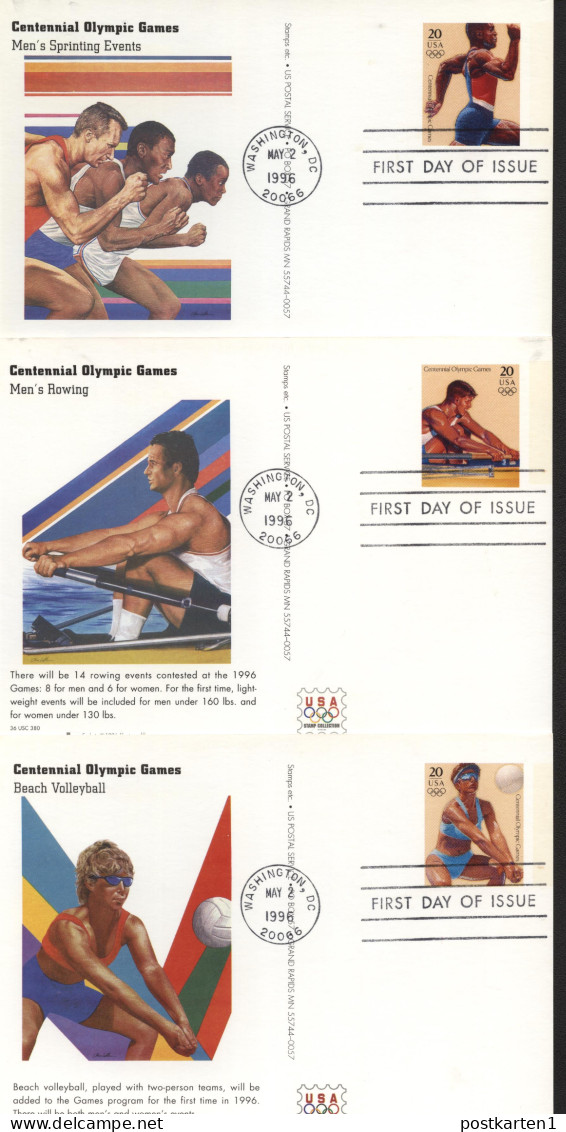 UX242-261 OLYMPIC GAMES 20 Postal Cards FDC Fleetwood 1996 - 1981-00