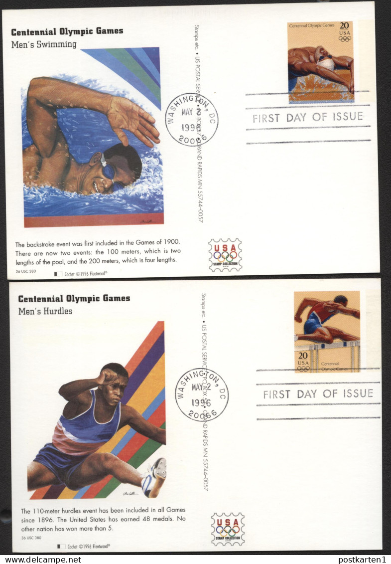 UX242-261 OLYMPIC GAMES 20 postal cards FDC Fleetwood 1996