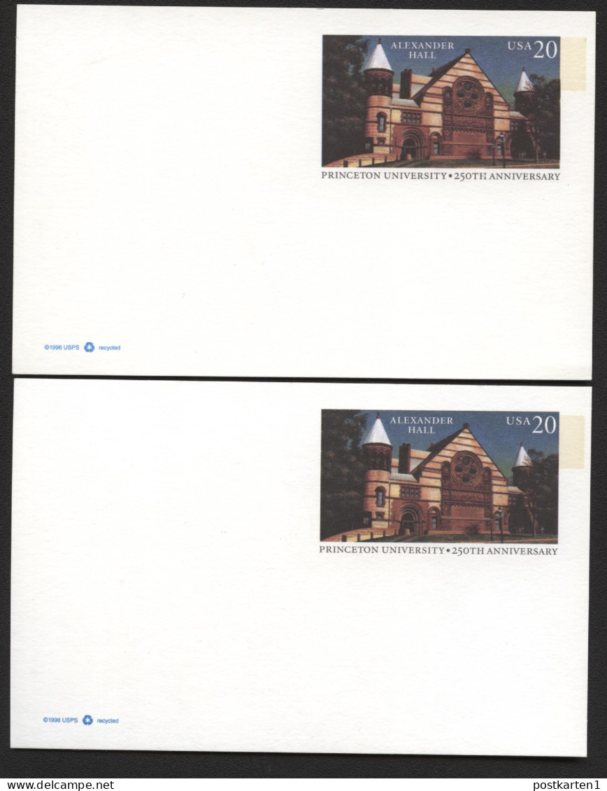 UX263 Postal Cards Alexander Hall Princeton University NJ VARIANTS OF FOURESCENCE Mint 1996  - 1981-00