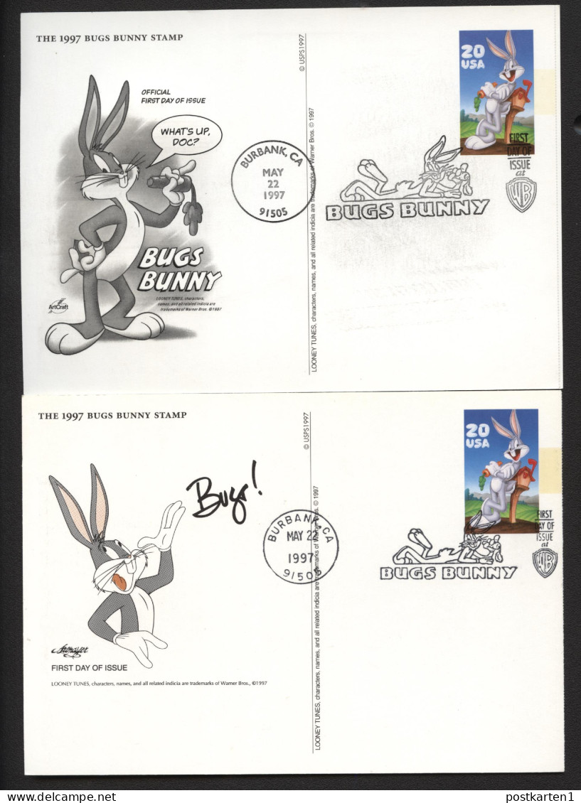 UX281 4 Postal Cards BUGS BUNNY FDC 1997 - 1981-00