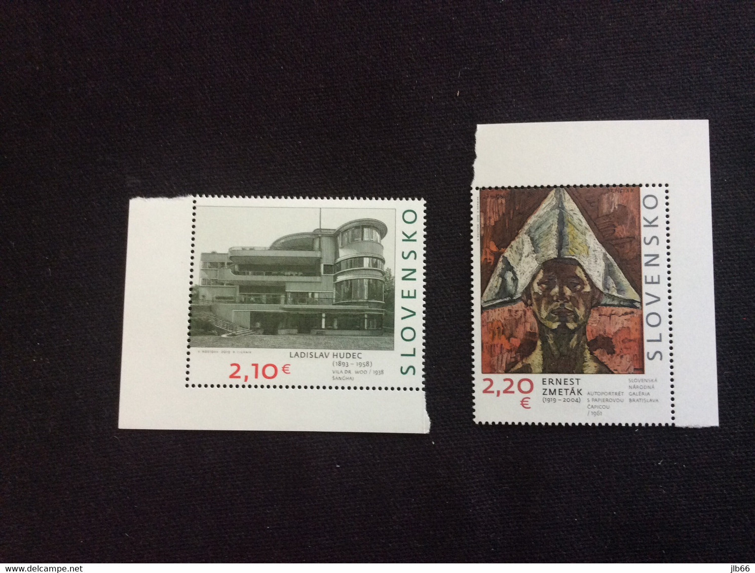 SK 2019 Yvert 779 780 ** Série Art Sur Timbres Hudec Villa Du Docteur Woo Shanghai Ernest Zmetak Autoportrait - Unused Stamps