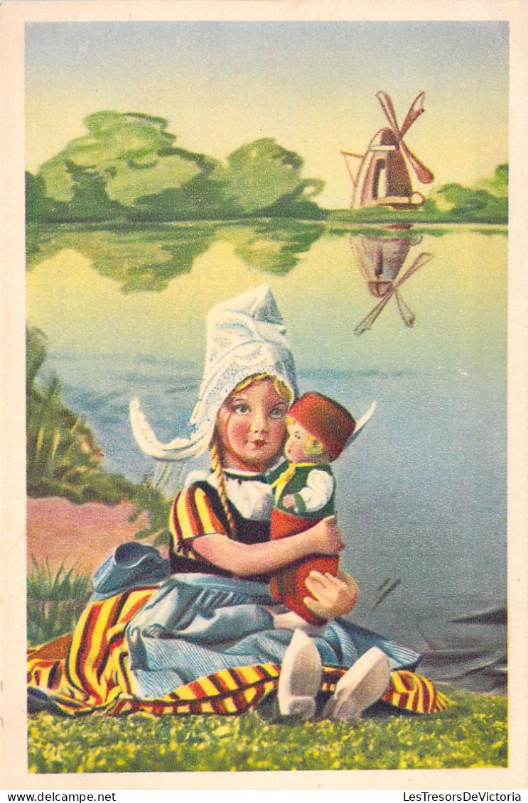 ENFANT - Portrait - Enfant - Petite Fille Et Sa Poupée Folklorique - Carte Postale Ancienne - Portraits