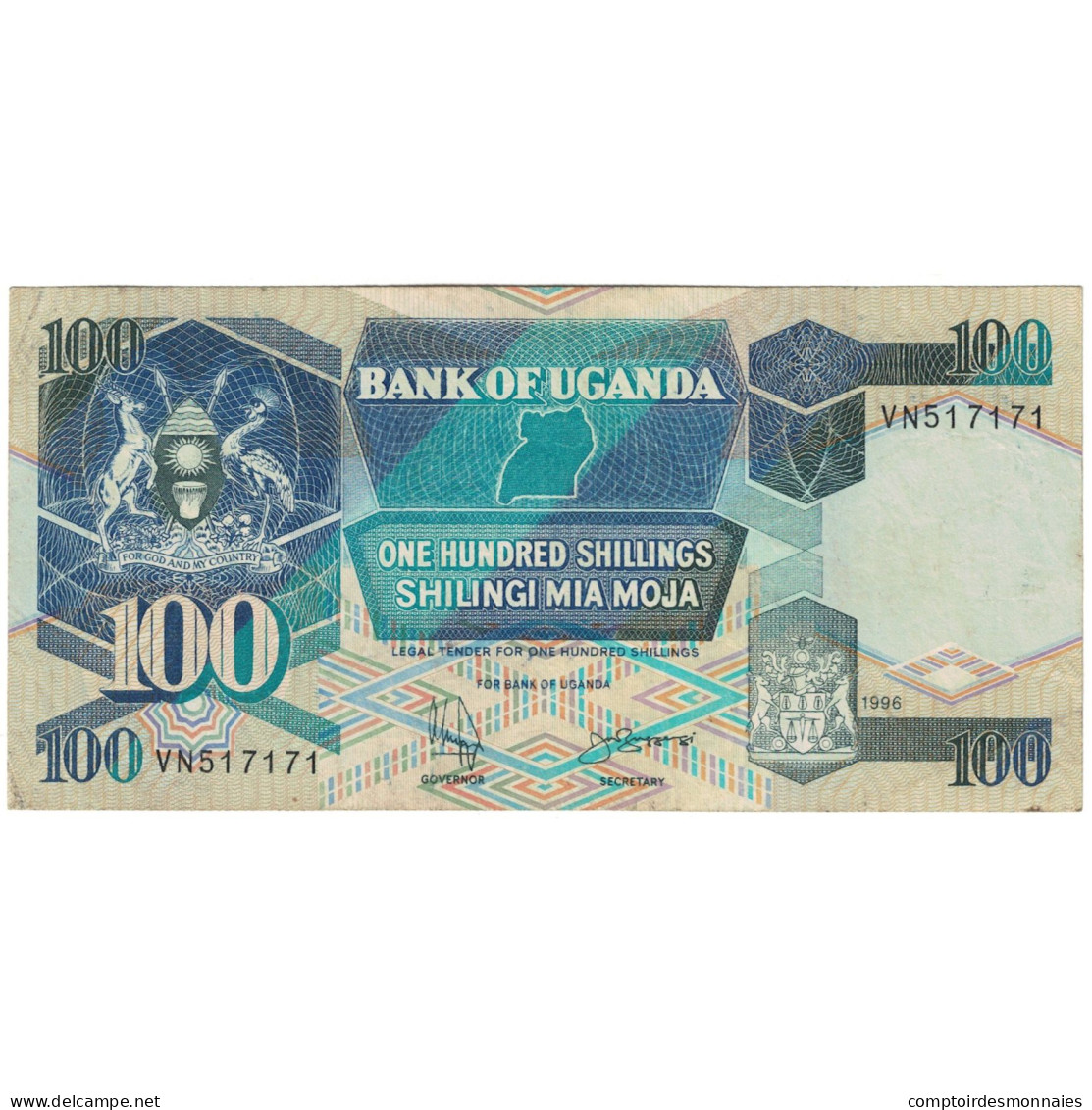 Billet, Ouganda, 100 Shillings, 1997, KM:31c, TB+ - Ouganda