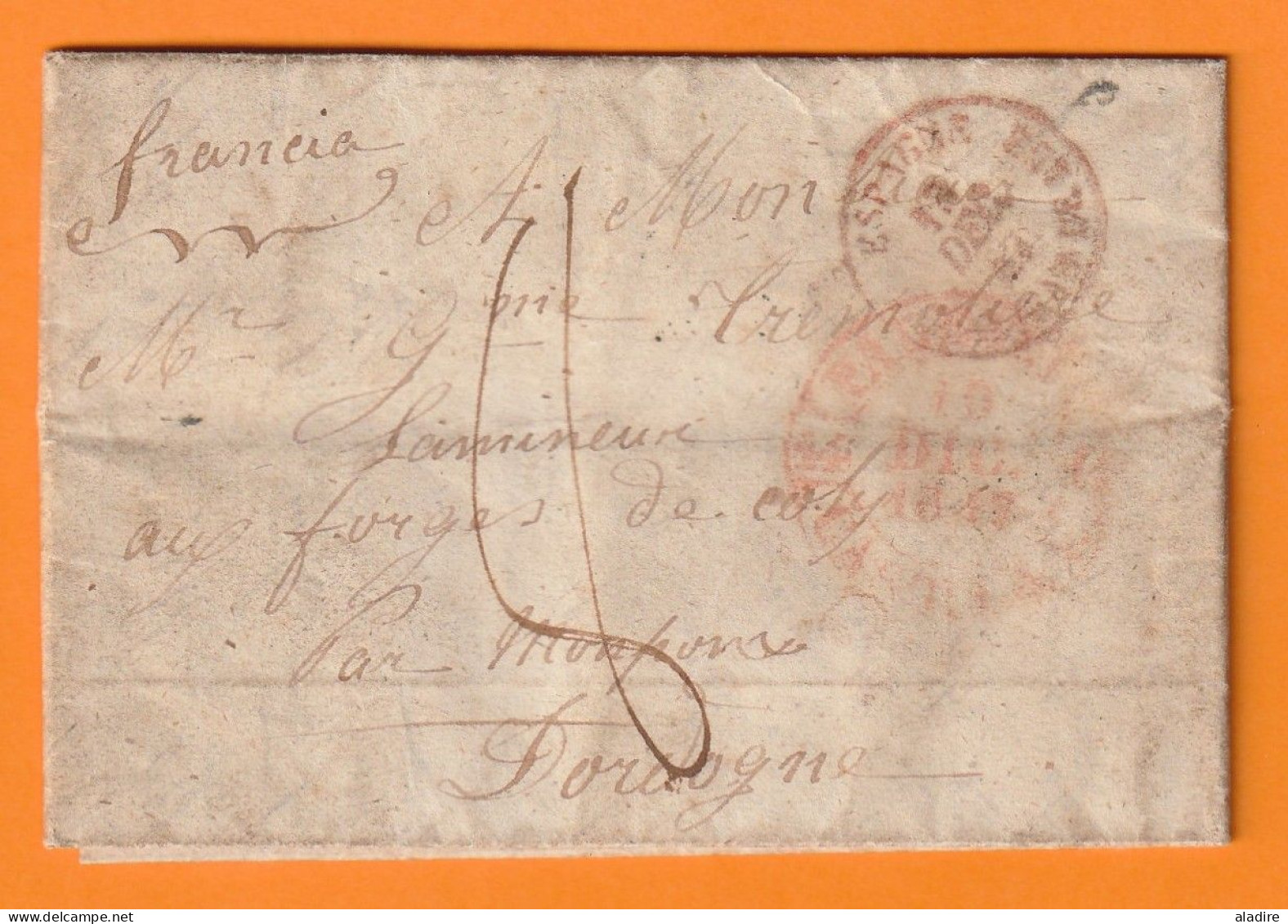 1847 - Lettre Amicale De 3 Pages Serrées De SABERO, Leon Vers COLY Par MONTPAN, Dordogne, France - ...-1850 Préphilatélie