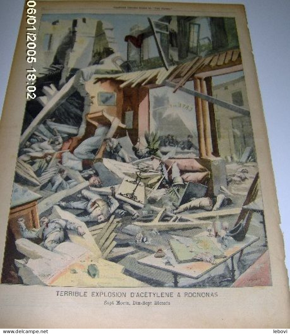 « Explosion D’acétylène à ROGNONAS – 7 Morts – 17 Blessés » In « Le Petit Parisien – Supplément Littéraire --->° - Le Petit Parisien