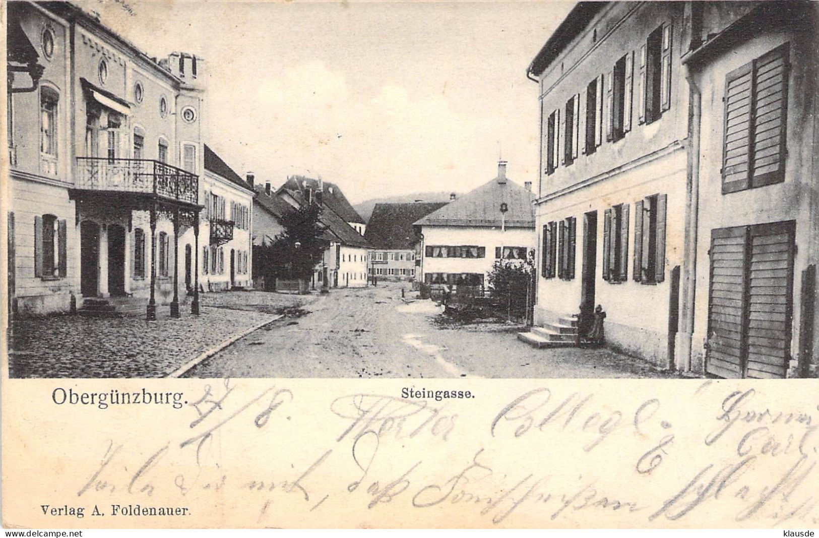 Obergünzburg - Steingasse Gel.1909 - Guenzburg