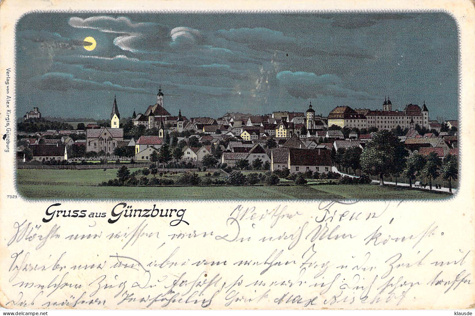 Günzburg - Mondscheinpanorama Gel.1904 - Günzburg