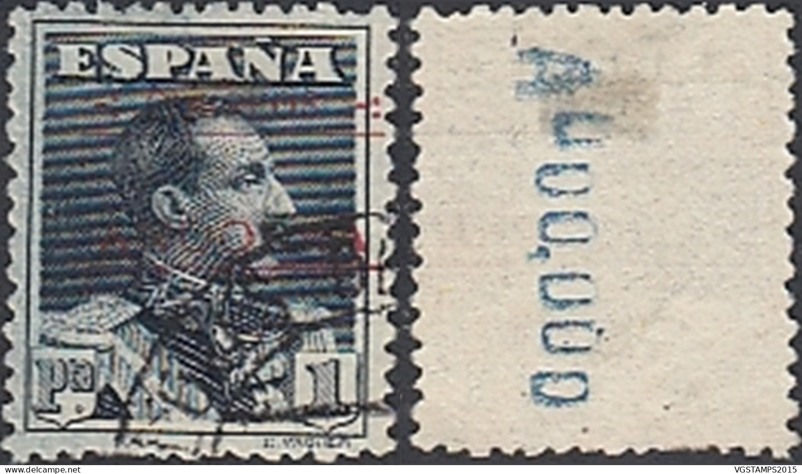 Andorre (Espagnole) 1928 - Timbre Oblitéré.  Yvert Nr.:  10.  Mi. Nr.: 10. Specimen: "A 000,000 ..........AR50-00016 - Used Stamps