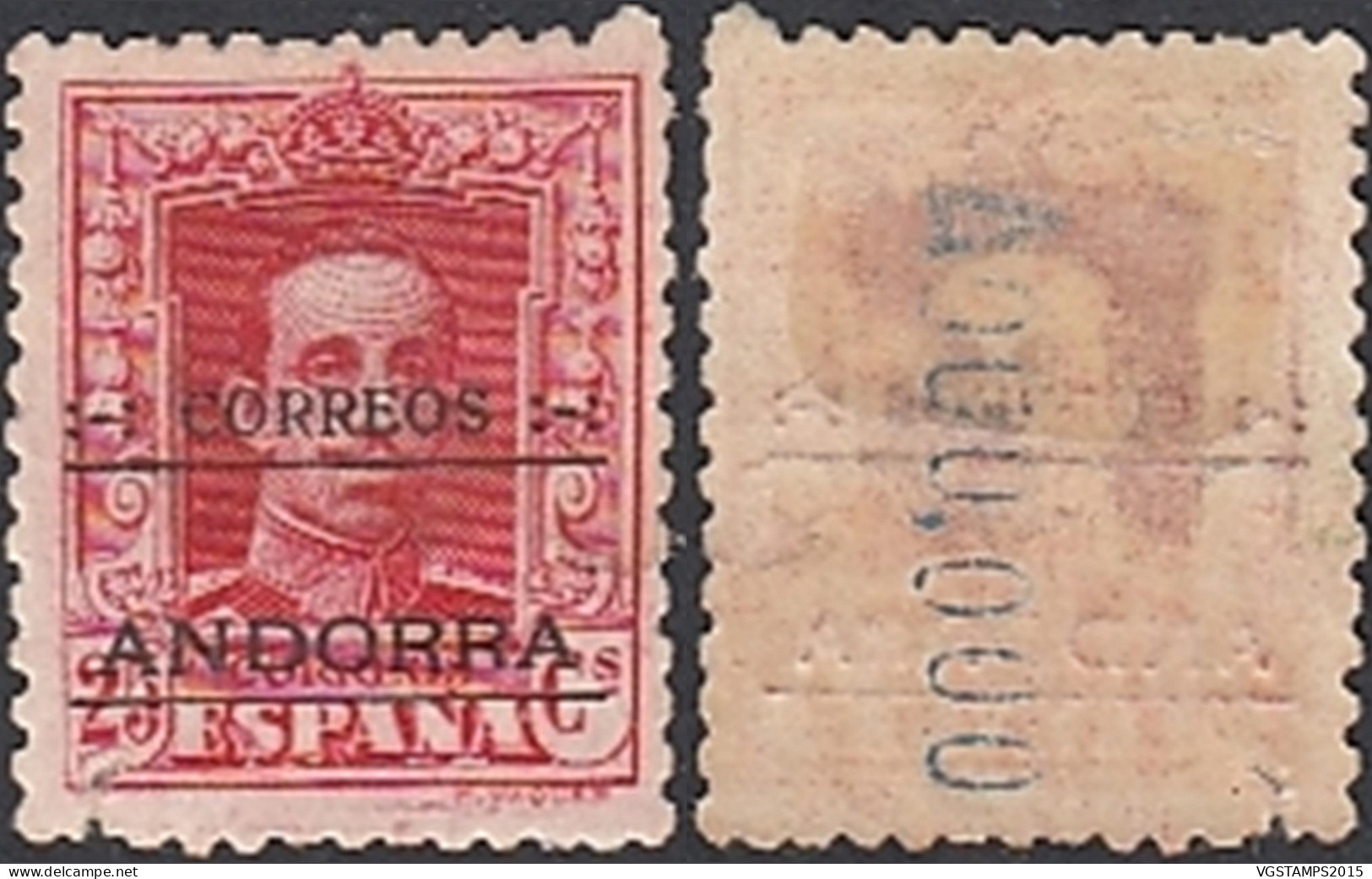 Andorre (Espagnole) 1928 - Timbre Oblitéré Sans Gomme.  Yvert Nr.: 6.  Mi. Nr.:  6. Dent.: 11 1/2 X 12 1/2... AR50-00020 - Gebruikt