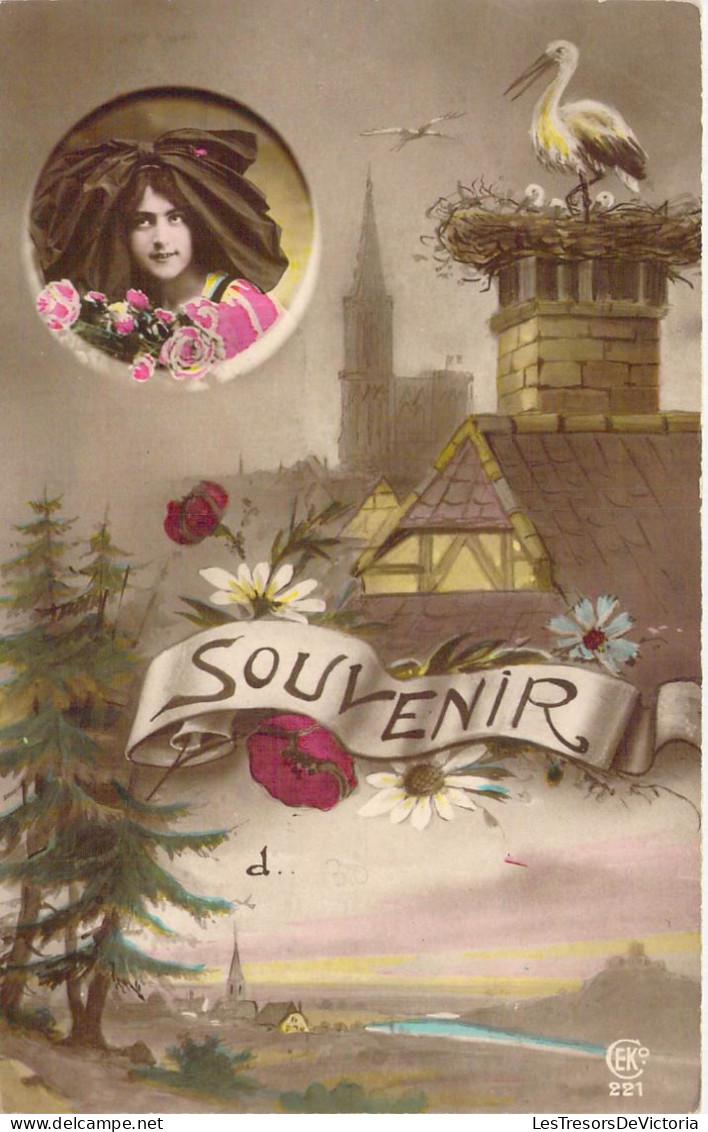 FANTAISIE - Femmes - Village - Souvenir - Carte Postale Ancienne - Donne