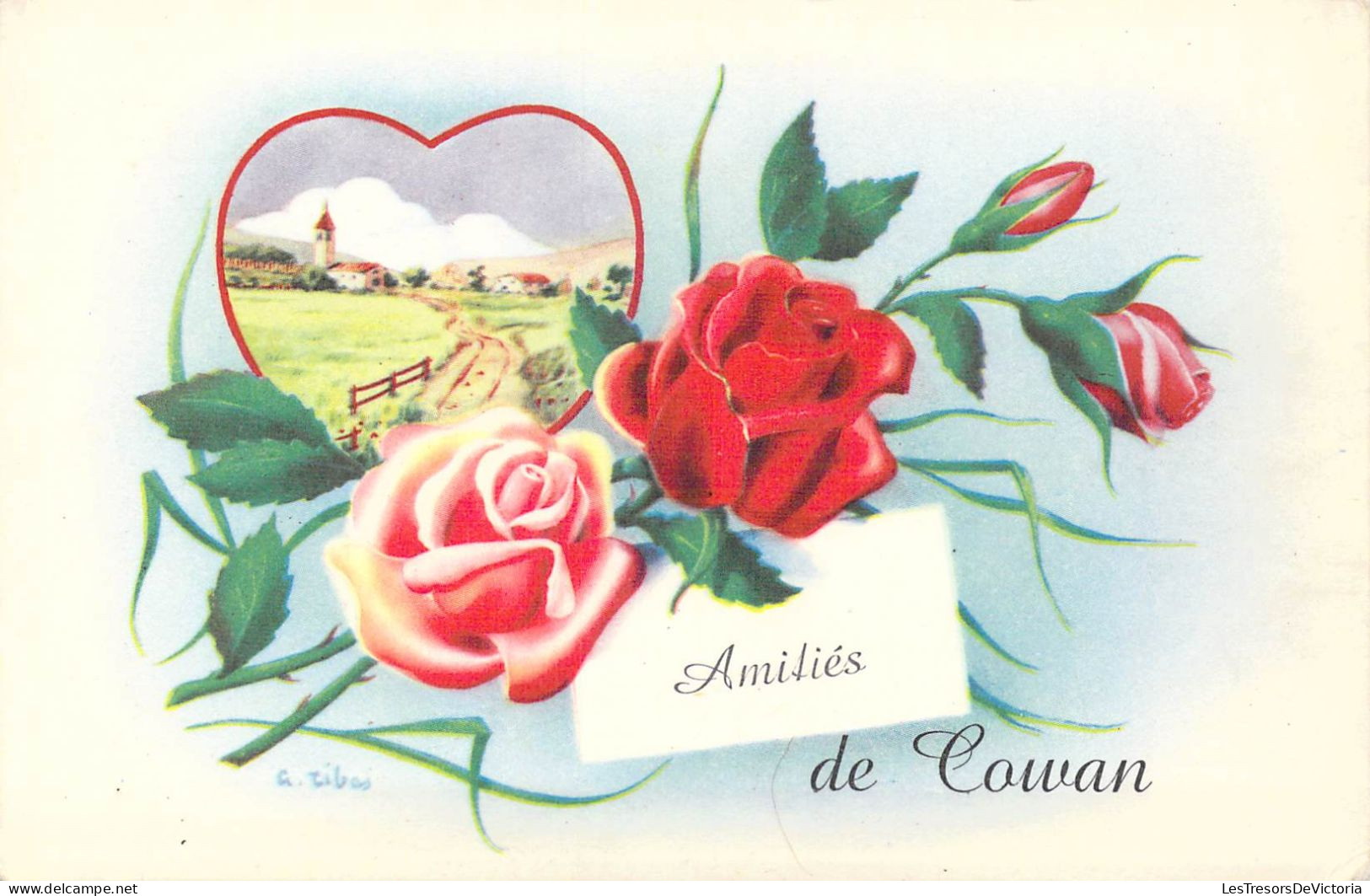 BELGIQUE - Houffalize - Amitiés De Cowan - Carte Postale Ancienne - Houffalize
