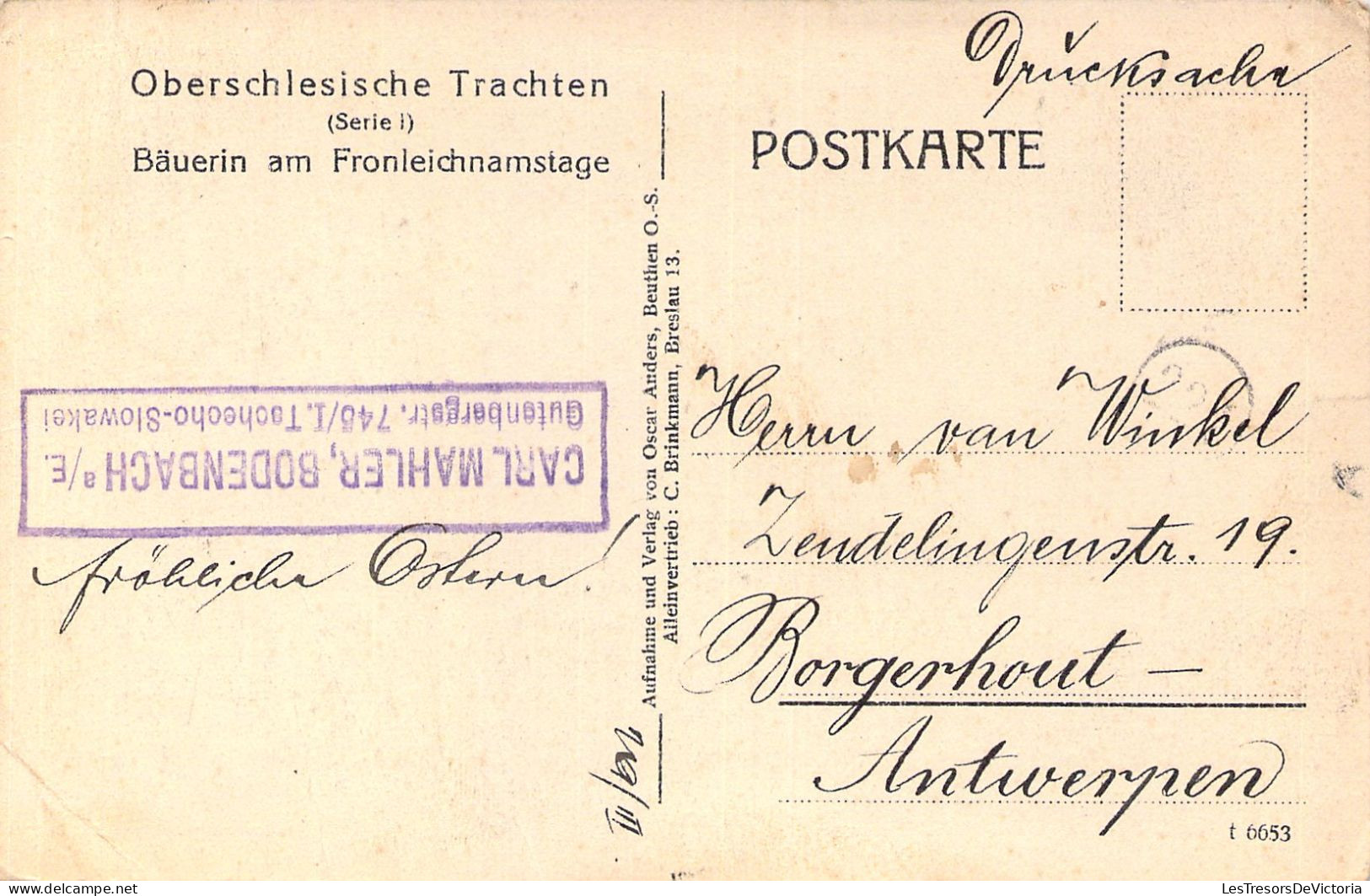 Folklore - Oberschlesische Trachten - Bäurin Am Fronleichnamstage - Carte Postale Ancienne - Costumes