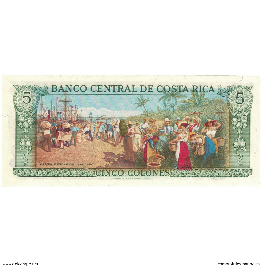 Billet, Costa Rica, 5 Colones, 1992, 1992-01-15, KM:236e, TTB - Costa Rica