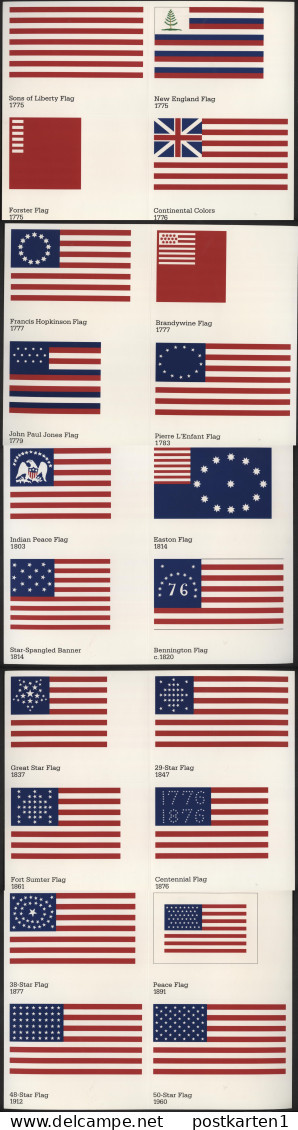 UX320a-36a Postal Cards 5 Sheetlets Of Four STARS AND STRIPES 2000 Cat.$38.00 - 1981-00