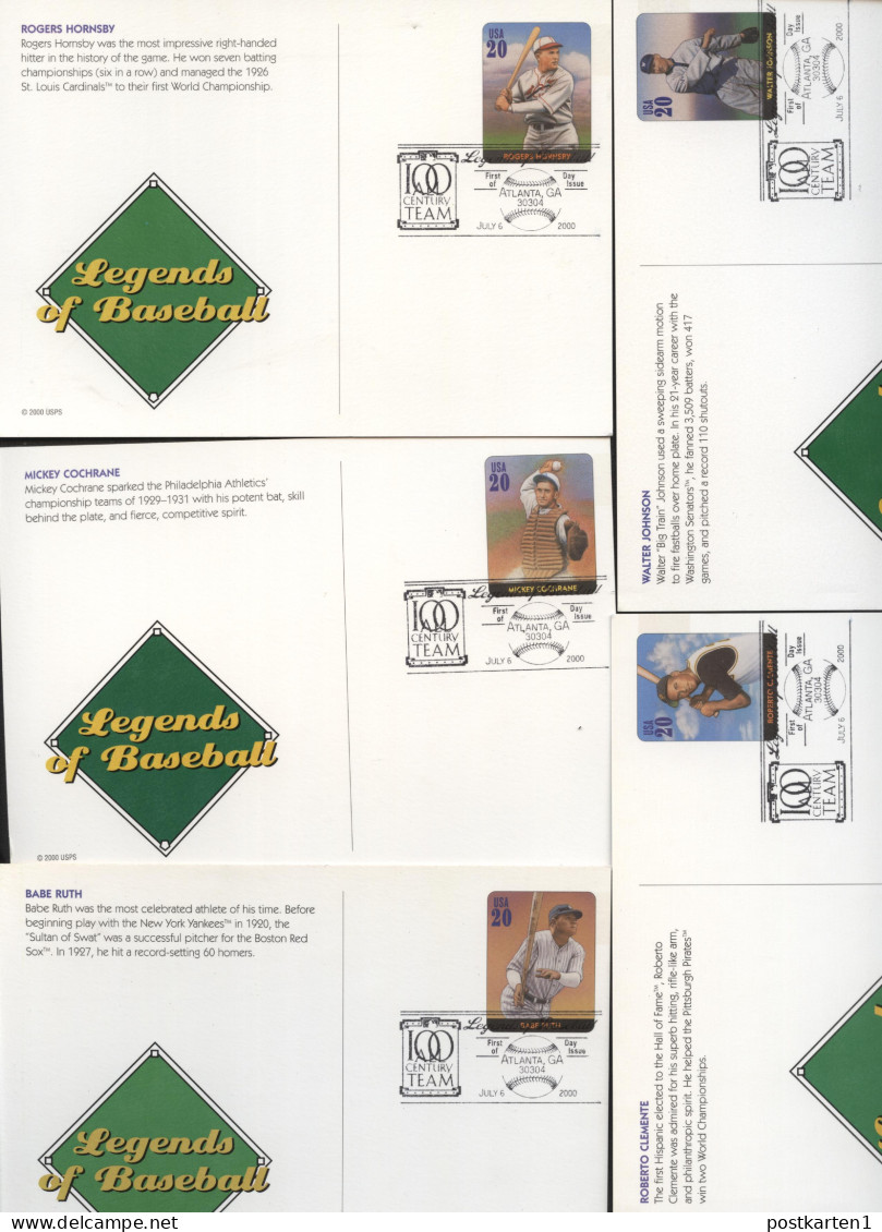 UX337-56 Postal Cards BASEBALL FDC 2000 - 1981-00