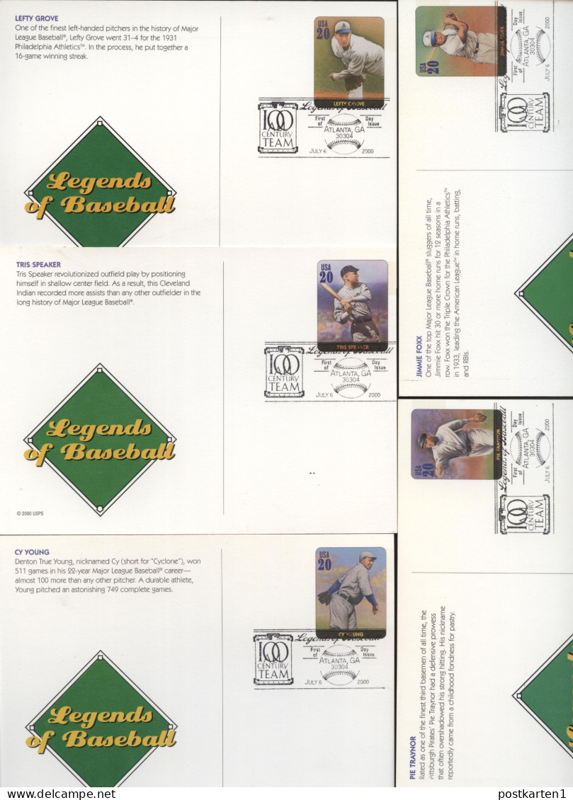 UX337-56 Postal Cards BASEBALL FDC 2000 - 1981-00