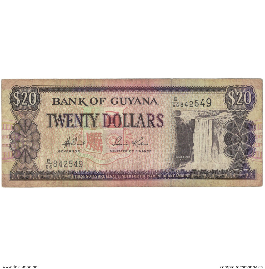 Billet, Guyana, 20 Dollars, 1996, KM:30c, B - Guyana