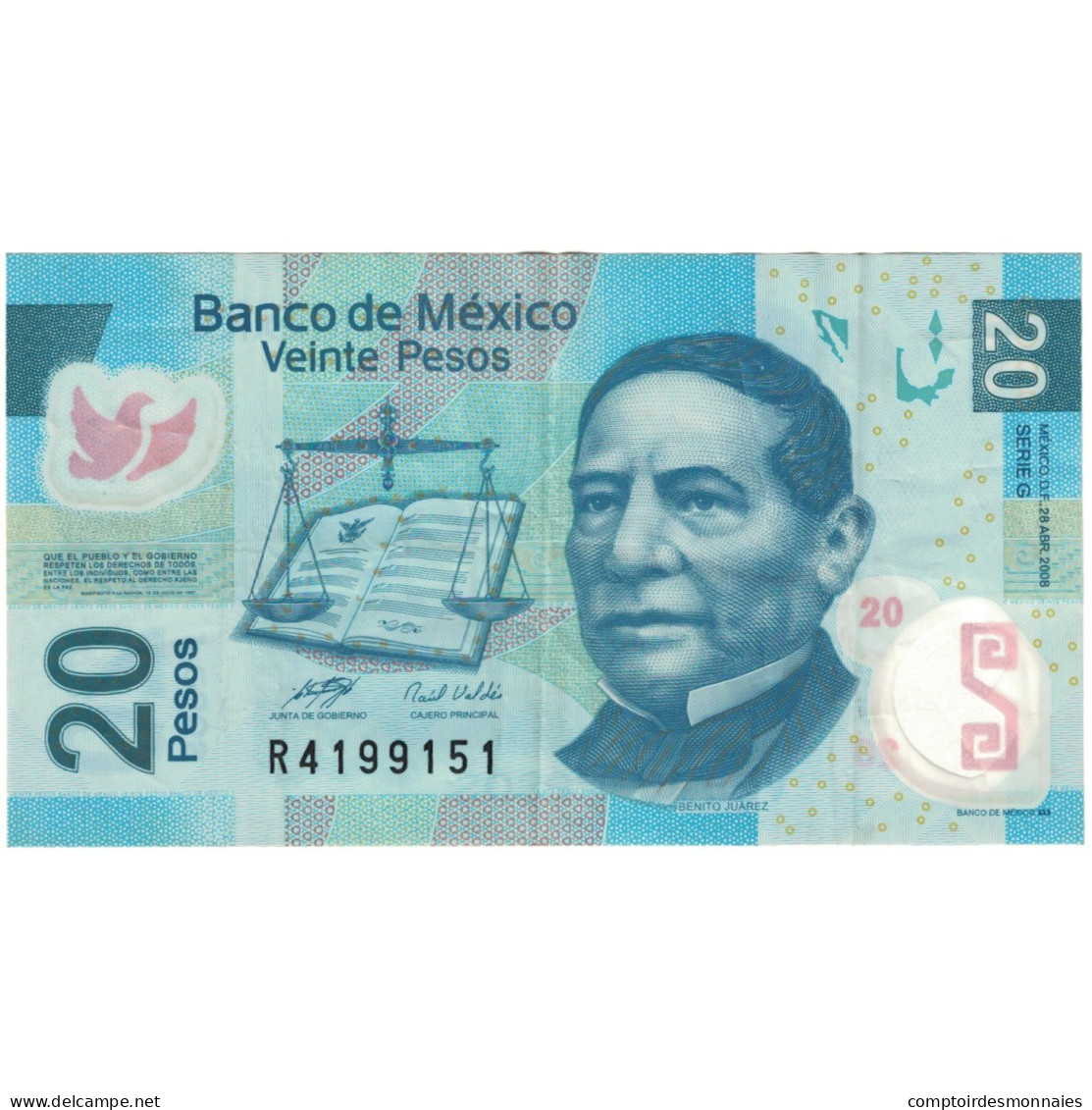 Billet, Mexique, 20 Pesos, 2008, 2008-04-28, KM:122e, TB+ - Mexique