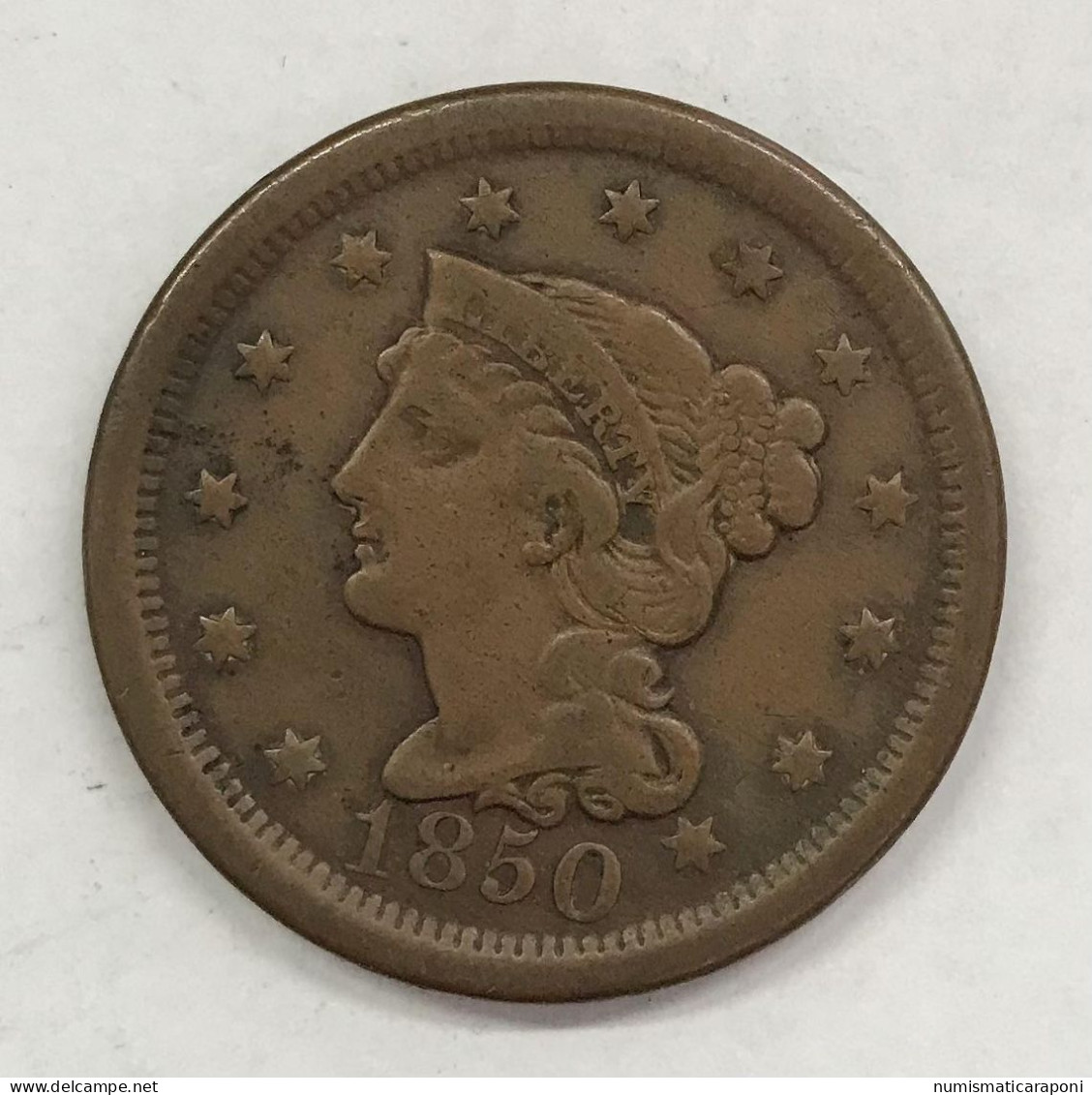 USA  U.s.a. 1 CENT 1850  Km#67 E.683 - 1840-1857: Braided Hair (Cheveux Tressés)