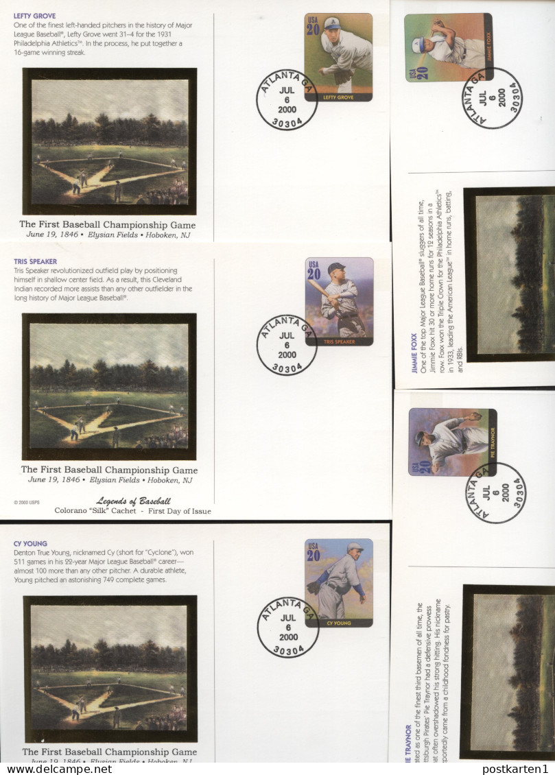 UX337-56 Postal Cards BASEBALL FDC Colorano "Silk" Cachet 2000 - 1981-00