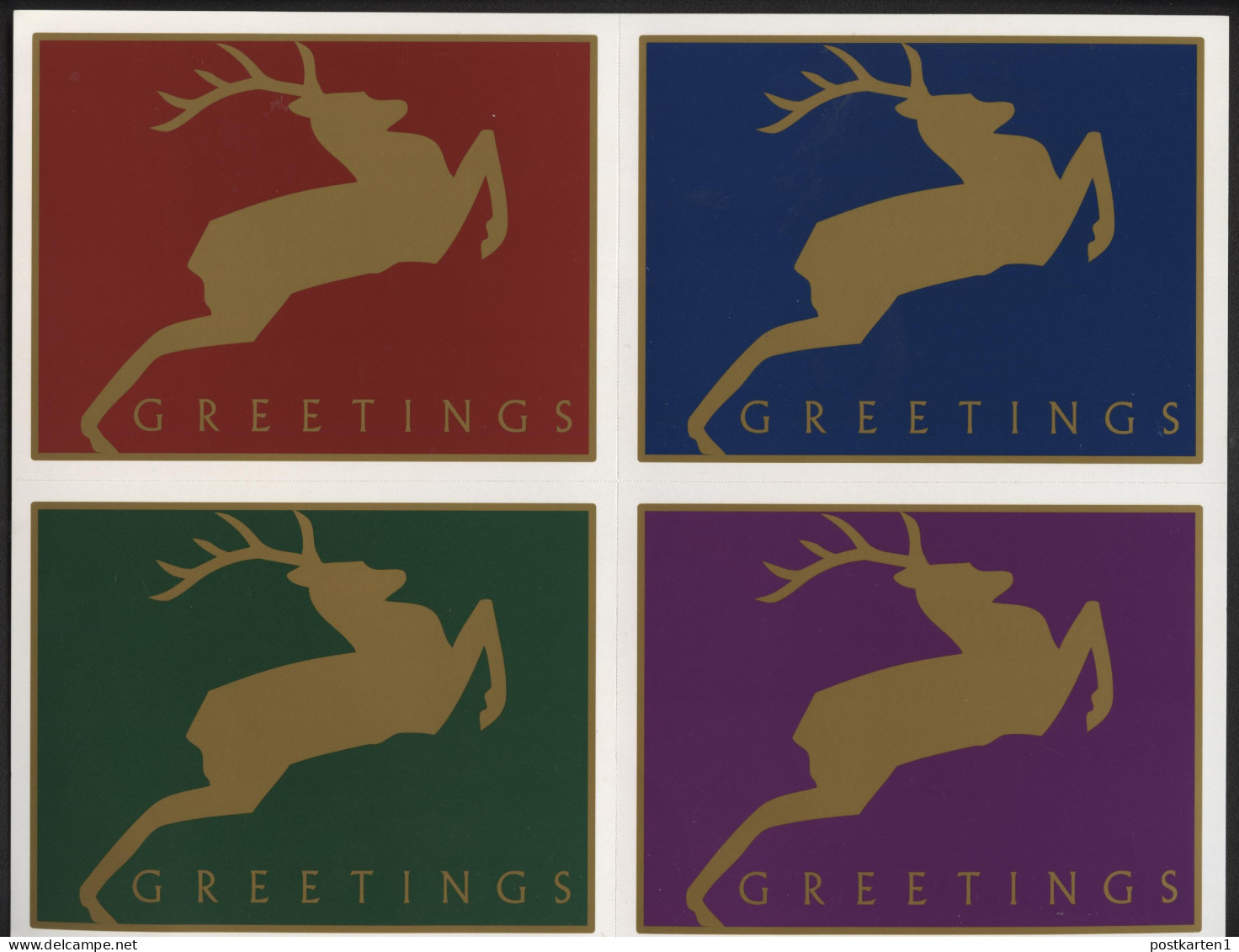 UX360a Sheetlet Of 4 Postal Cards DEER GREETINGS 2000 - 1981-00