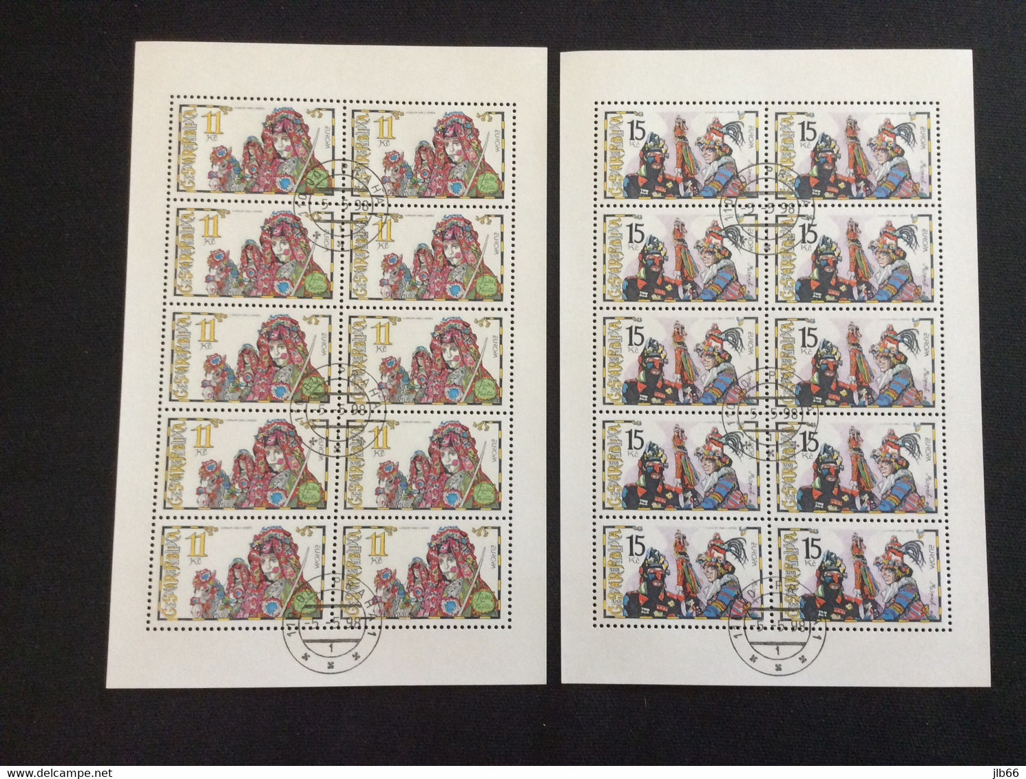 Europa 1998 Oblitéré Les 2 Feuillets De 10 Timbres Carnaval Et Chevauchée Du Roi YT 177 178 - Blocchi & Foglietti