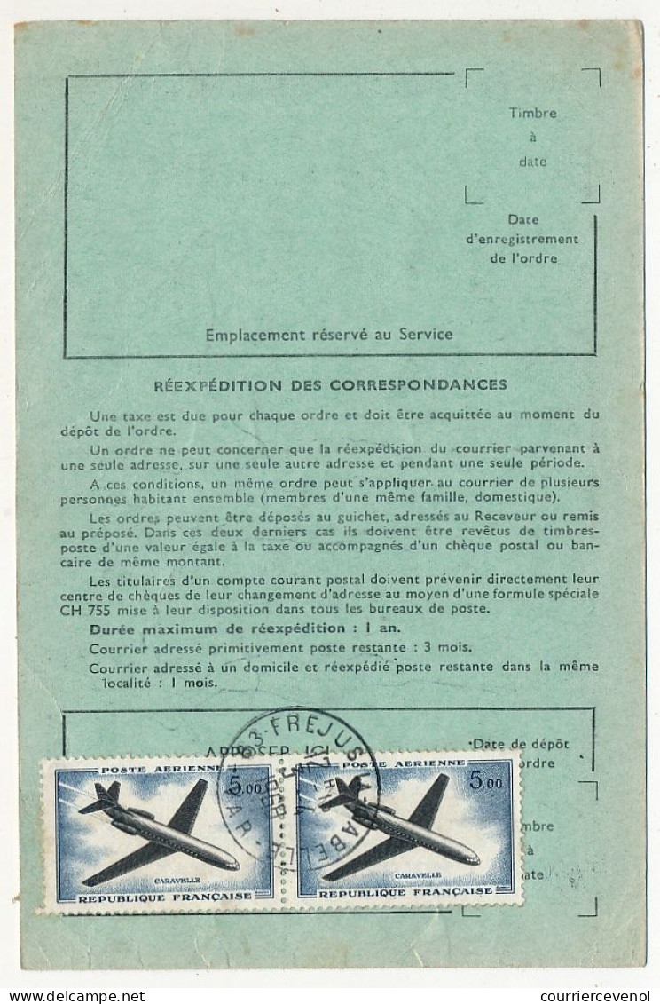 FRANCE - 6 Ordres De Réexpédition, Affranchis 5,00F Caravelle, Seul Ou En Affr. Composé - 1960-.... Briefe & Dokumente