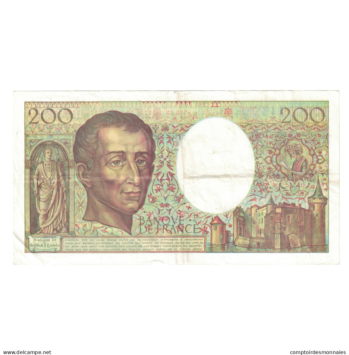 France, 200 Francs, Montesquieu, 1992, R.104596489, TTB, Fayette:70.12c, KM:155b - 200 F 1981-1994 ''Montesquieu''