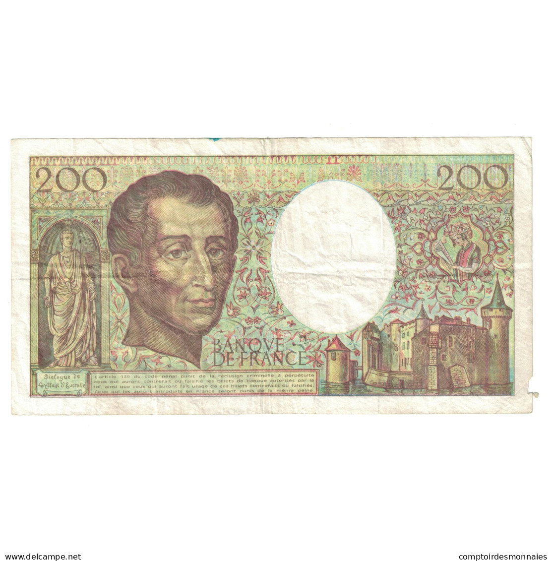 France, 200 Francs, Montesquieu, 1992, T.108161930, TB+, Fayette:70.12a, KM:155b - 200 F 1981-1994 ''Montesquieu''