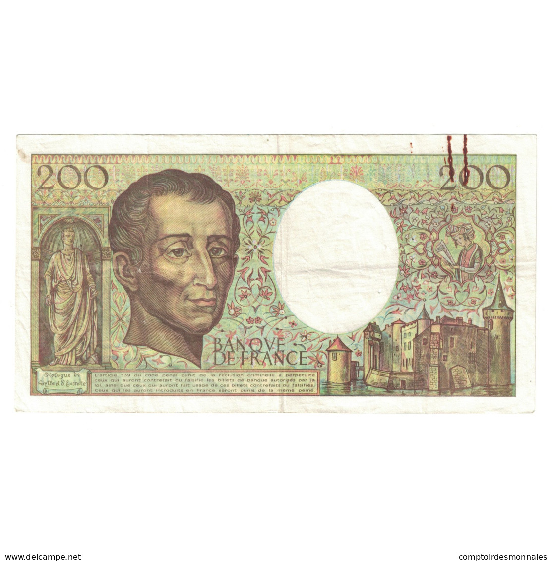 France, 200 Francs, Montesquieu, 1992, G.120114513, TTB, Fayette:70.12b, KM:155b - 200 F 1981-1994 ''Montesquieu''