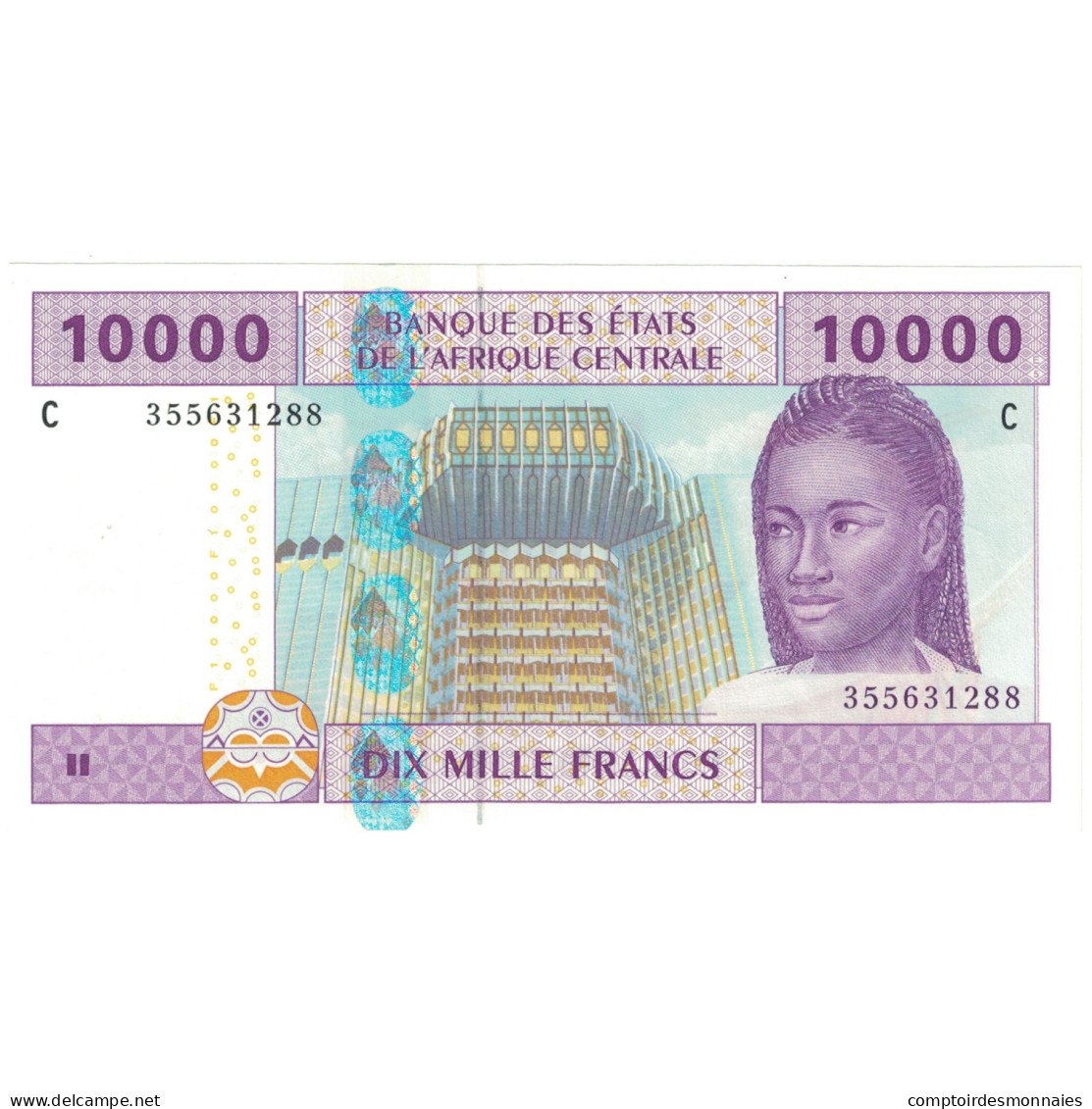 Billet, États De L'Afrique Centrale, 10,000 Francs, 2002, KM:110T, SUP+ - Gabon