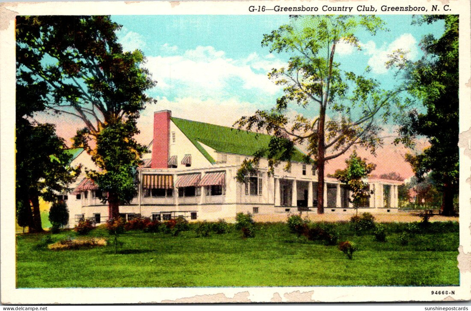 North Carolina Greensboro Country Club Curteich - Greensboro