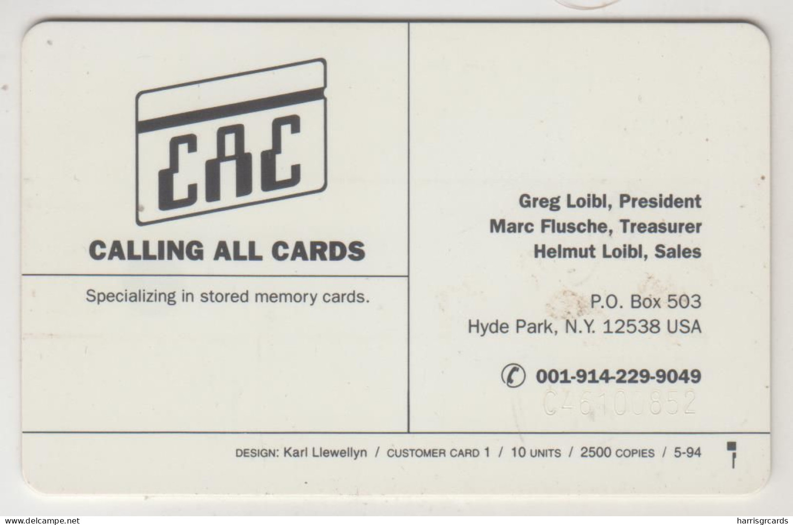 ALASKA -  CAC - Calling All Cards, 05/94, 3.50 $, Tirage 2500, Used - Autres - Amérique