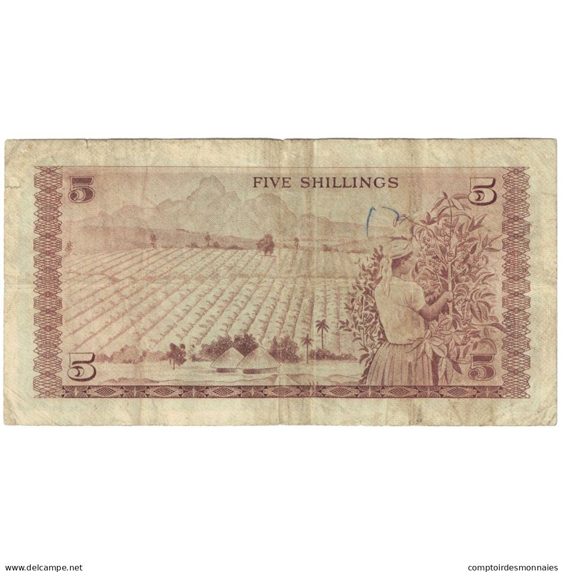 Billet, Kenya, 5 Shillings, 1968, 1968-07-01, KM:1c, B - Kenya