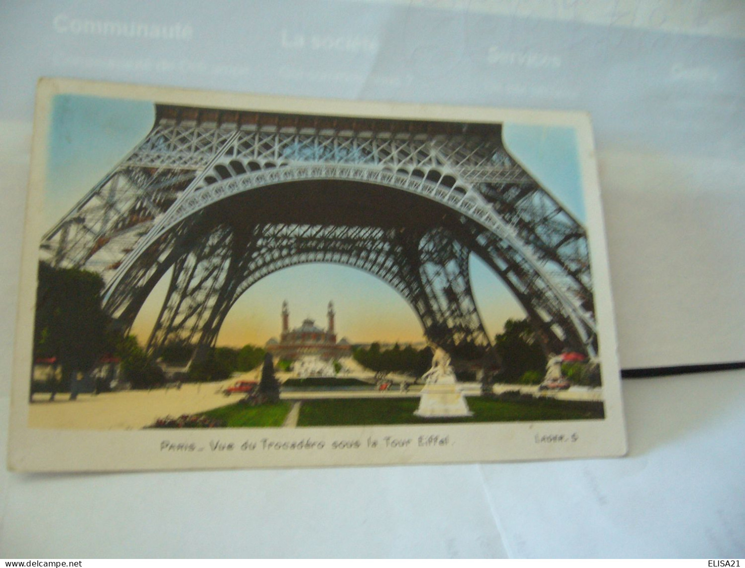 PARIS 75 PARIS VUE DU TROCADERO SOUS LA TOUR EIFFEL CPA 1934 LADER PARIS - Tour Eiffel