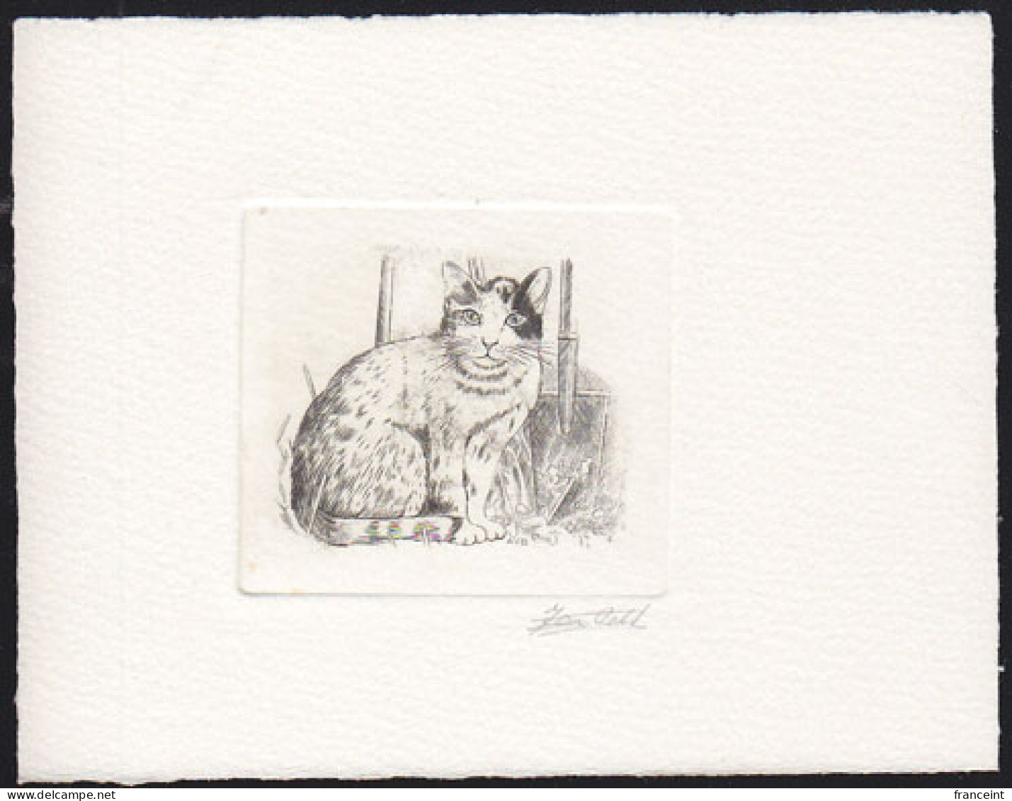BELGIUM(1993) Cat. Die Proof In Black Signed By The Engraver, Representing The Cachet For The Official FDC. Scott 1503. - Proofs & Reprints