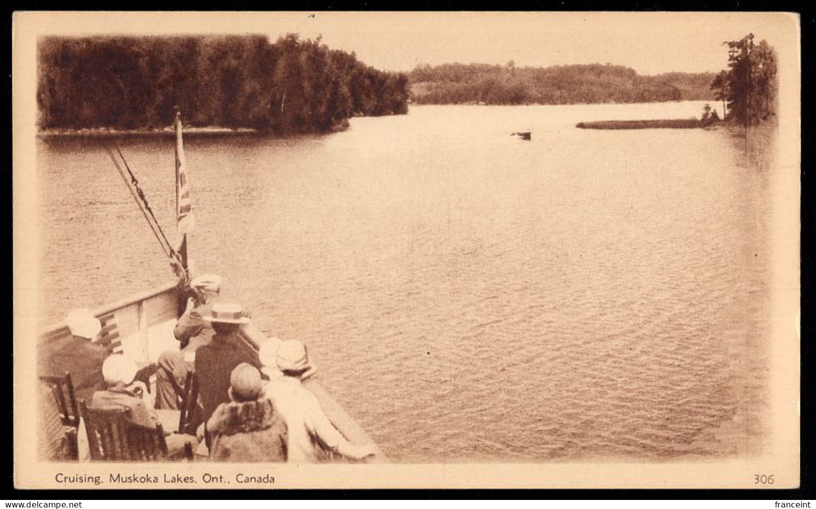 CANADA(1930) Prow Of Fishing Boat. 2 Cent Postal Card With Sepia Illustration. Cruising Lake Muskoka. - 1903-1954 Rois