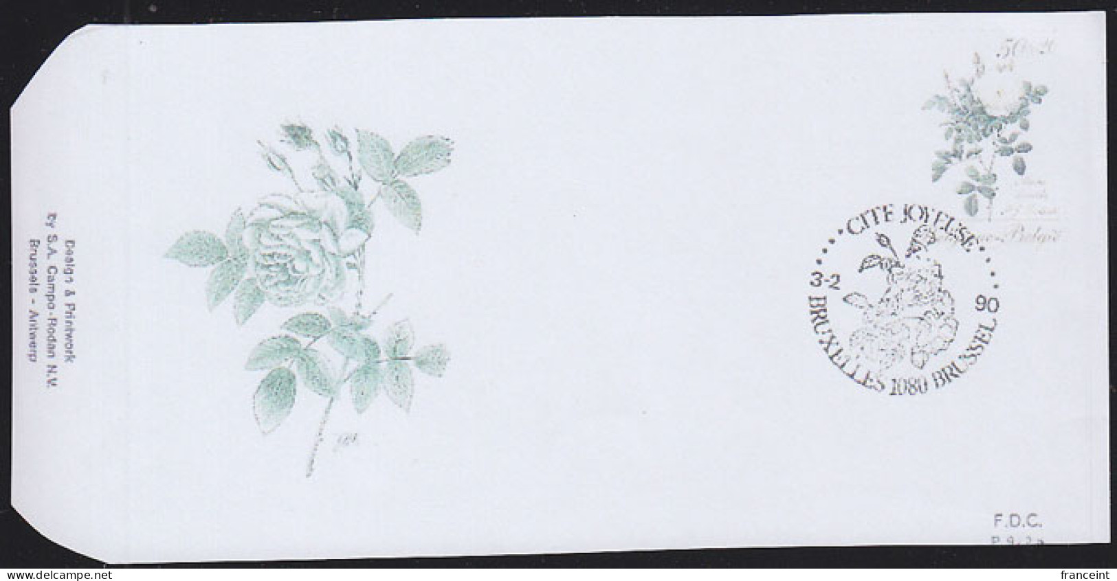 BELGIUM(1990) Maria Leonida Rose. Die Proof In Violet-brown Signed By The Engraver. Scott No B1091.  - Proofs & Reprints