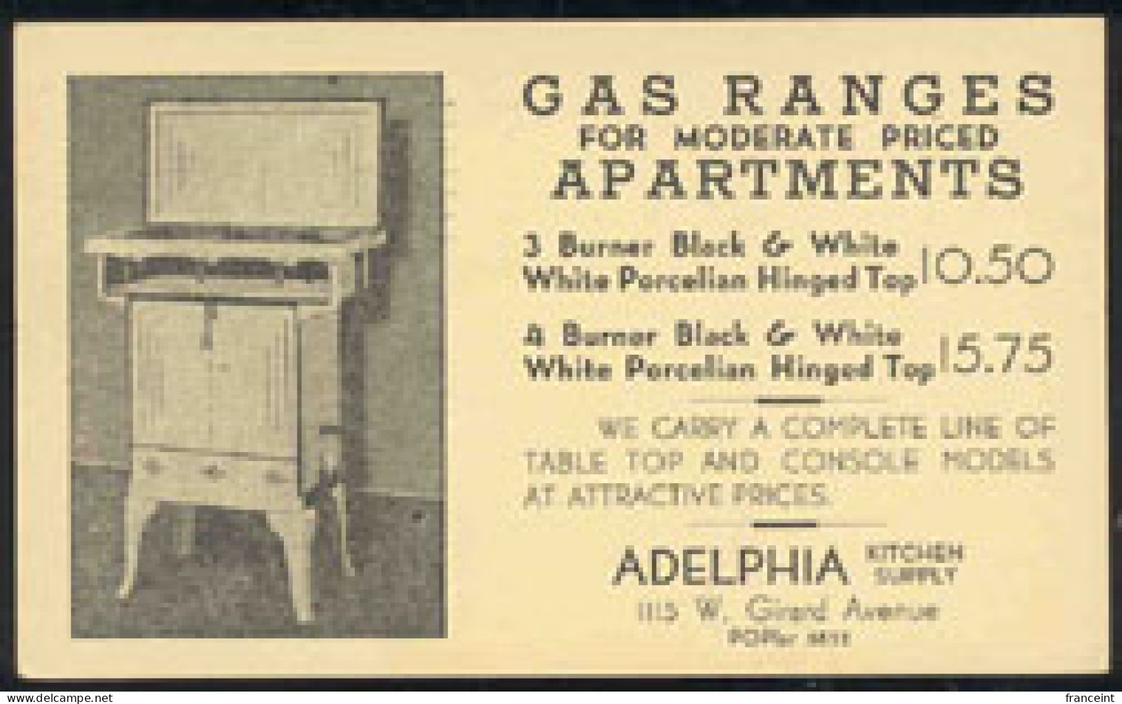 U.S.A.(1934) Gas Range. Postal Card With Advertisement On Back For Moderately Priced Gas Ranges. Nice! - 1921-40