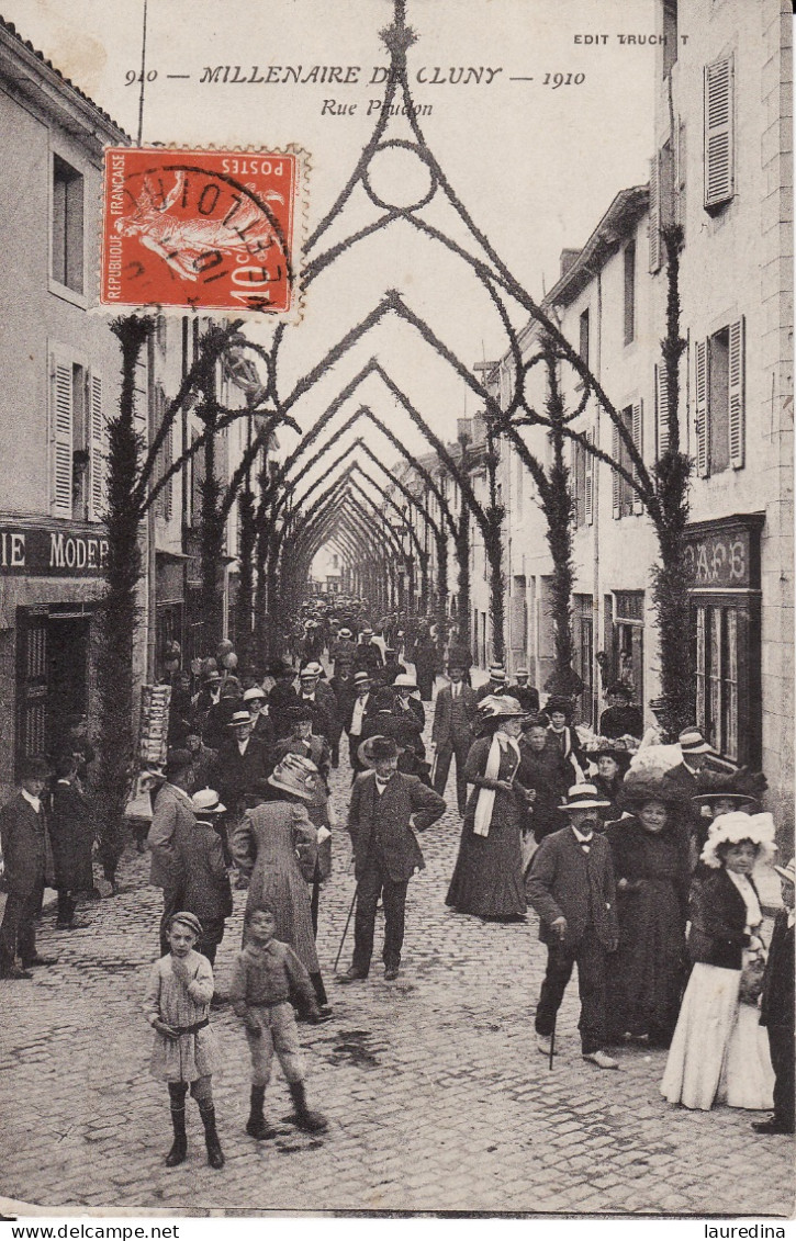 CP ORNE  - N°940 MILLENAIRE DE CLUNY - 1910 - RUE PRUDON  - ECRITE EN 1910 - Manifestazioni