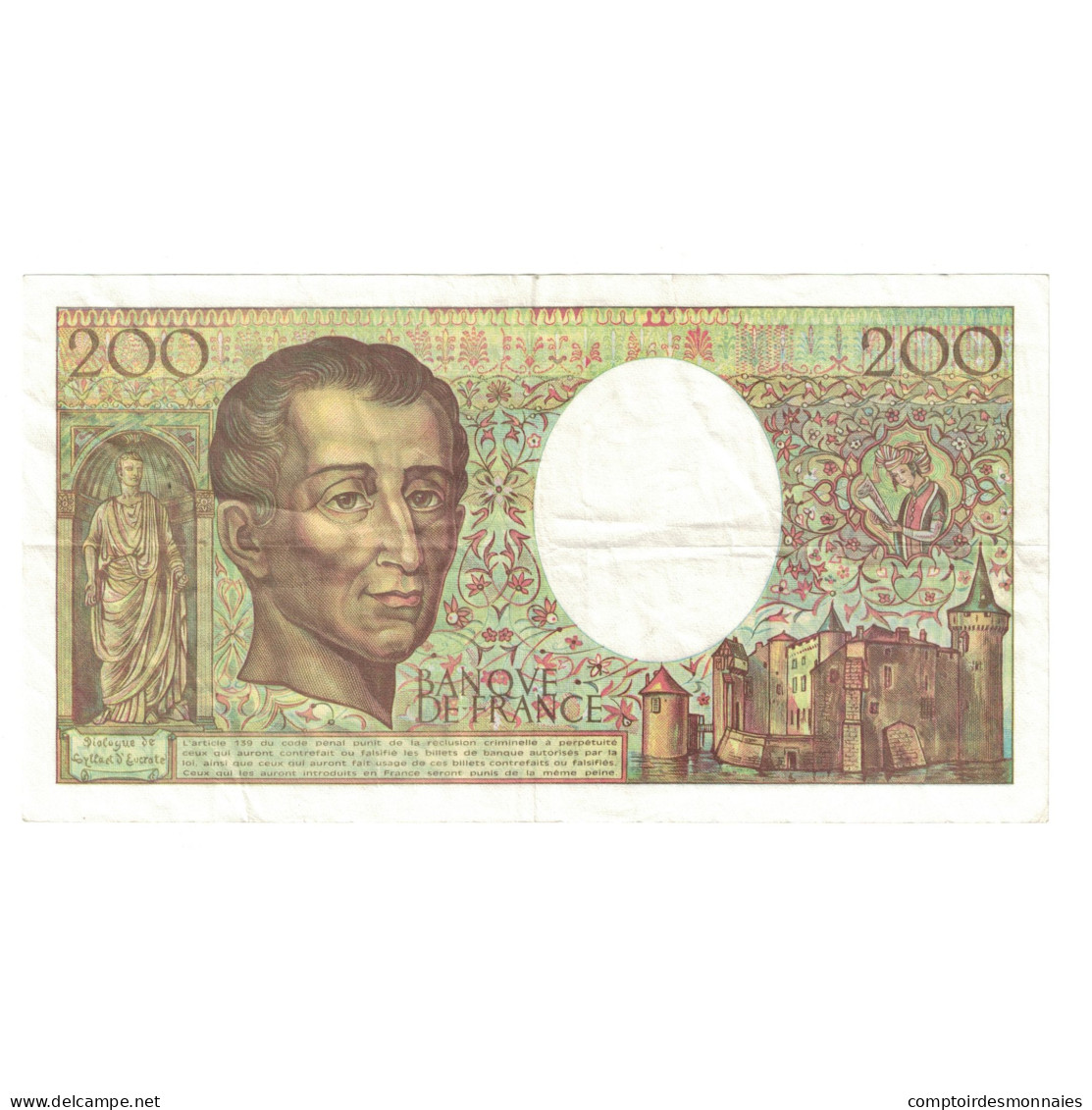 France, 200 Francs, Montesquieu, 1992, K.127811439, SUP, Fayette:70.12c, KM:155b - 200 F 1981-1994 ''Montesquieu''